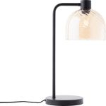 Brilliant Table Lamp Casto Glass Metal Black Beige | 190mm - Suitable for 1x E27