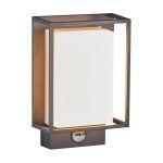 Nordlux Nestor Wall Light Aluminium Black 8W 550lm - 827 Extra Warm White | IP44 - Motion and Light Sensor