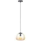 Brilliant Kaizen Pendant Glass Pendant Metal Black Beige | 250mm - Suitable for 1x E27