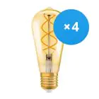 Multipack 4x Ledvance Vintage 1906 LED E27 Pear Gold 4W 300lm - 820 Extra Warm White | Replaces 25W